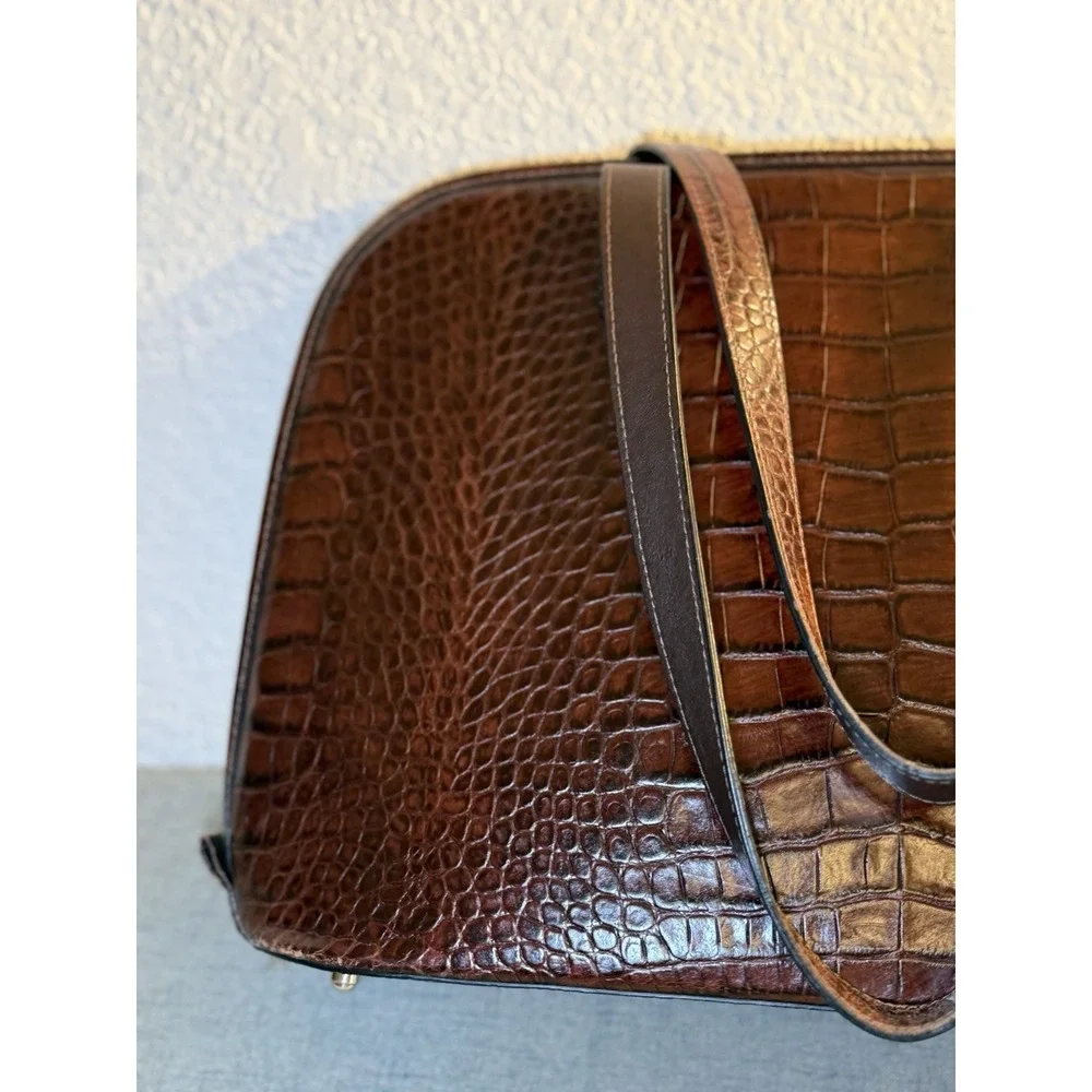 Jack‎ Georges Croco Embossed Leather Business Tote Ladies Laptop Briefcase